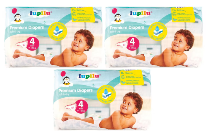 Scutece Lupilu Mega Pack, 9-14 Kg, Marimea 4, Fast Dry 150 bucati [1]