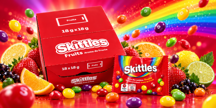 Skittles Fruits – Drajeuri Gumate cu Arome de Fructe, 18 pachete x 18 g [2]