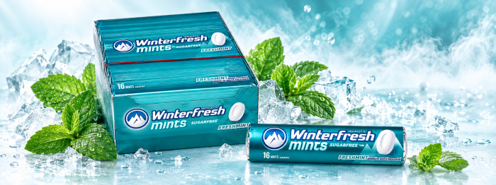 Winterfresh Mints Freshmint – Bomboane Mentolate Fără Zahăr cu Aromă de Mentă Proaspătă, 24 pachete x 28 g [2]