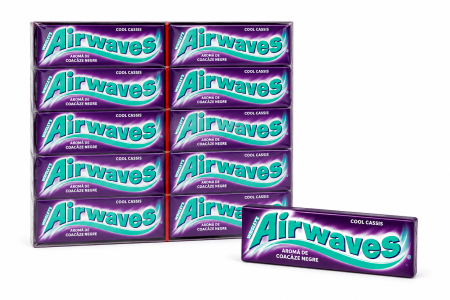 Bacanie - Airwaves Cool Cassis – Gumă de Mestecat cu Aromă de Coacăze Negre, 30 pachete x 14 g