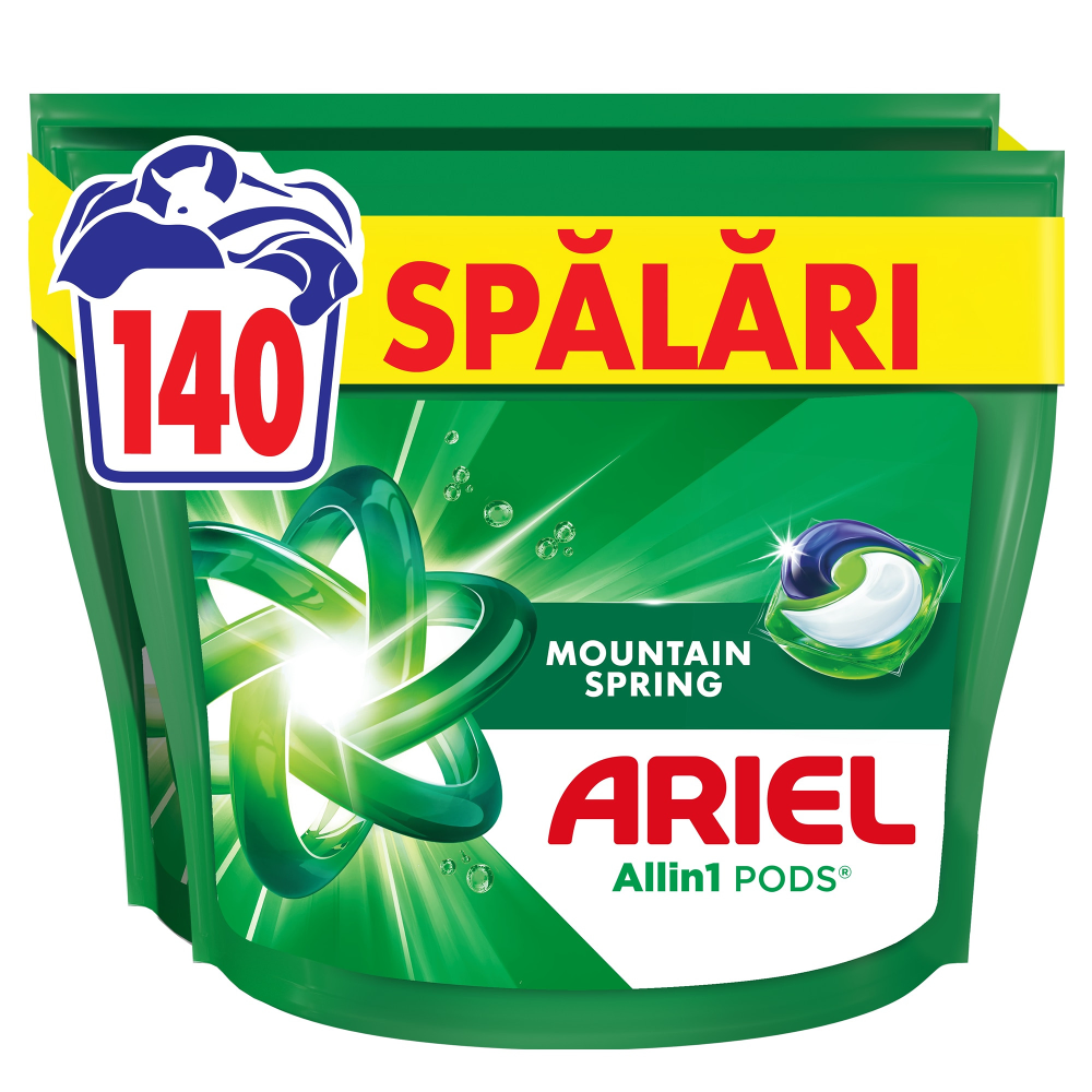 Detergenti - ARIEL Detergent Capsule 140 de spalari, Mountain spring, Dizolvare rapida