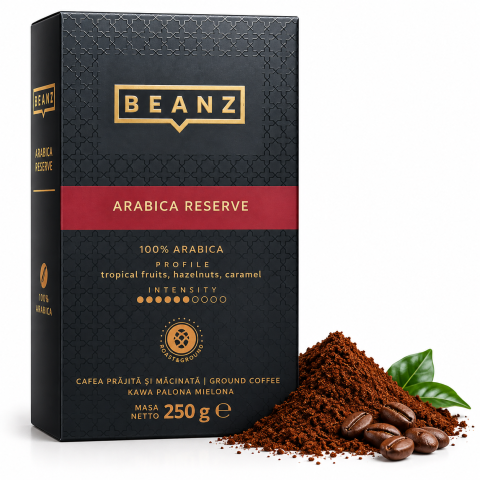 Cafea - BeanZ Café Arabica Reserve – Cafea Măcinată 100% Arabica, 250 g