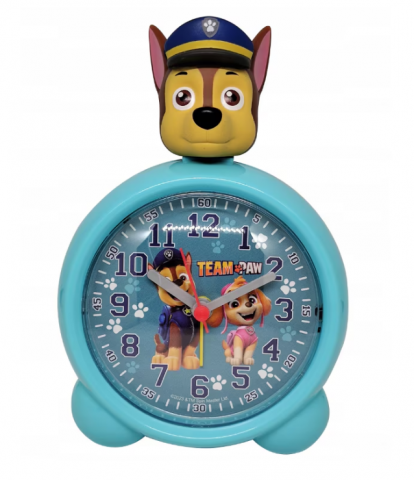 Casa si Design - Ceas de masa cu alarma PAW PATROL, Team Paw - Chase, 14 x 9 cm, baterie inclusa