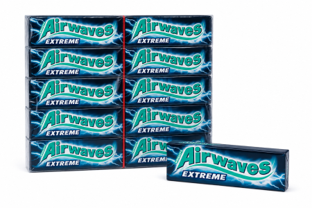 Bacanie - Airwaves Extreme - Gumă de Mestecat cu Mentol și Eucalipt, 30 pachete x 14 gr