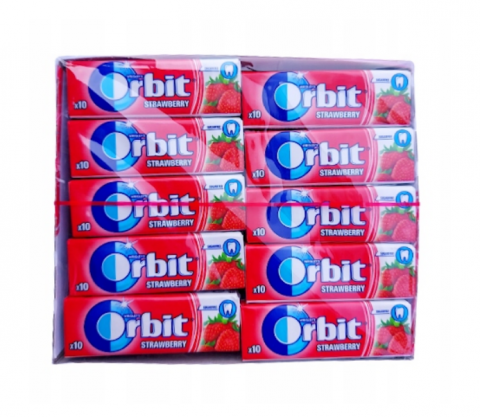 Guma de mestecat - Guma de mestecat Orbit cu arome de Capsuni 30 bucati x 14g