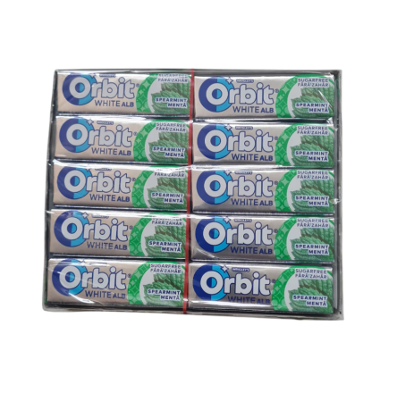 Guma de mestecat - Guma de Mestecat ORBIT White Spearmint, 10 Pastile x 30 pachete