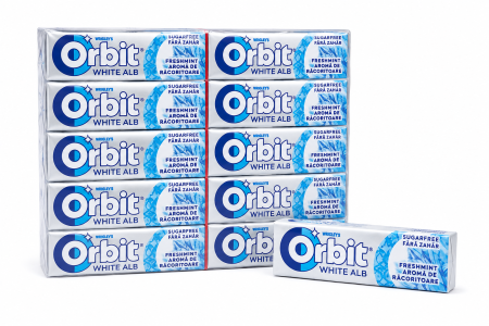 Bacanie - Orbit White Freshmint - Gumă de Mestecat cu Aromă Răcoritoare, 30 pachete x 14 gr