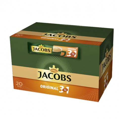 Cafea - Jacobs 3 IN 1 Original, Cafea instant, 24 plicuri/cutie