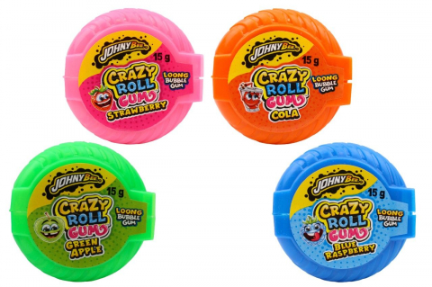 Johny Bee Crazy Roll Gum - Guma la rola cu arome de fructe 24 x 15g [3]