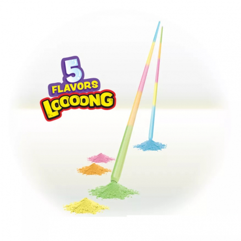 Johny Bee Fruit Straws - Paie lungi 49 cm umplute cu pudra dulce cu aroma de fructe 150 bucati x 12g [1]