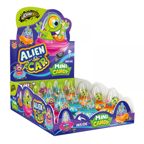 Dulciuri - Johny Bee Jucarie cu bomboane,  Alien Car - Mini candy 12 bucati x 8g