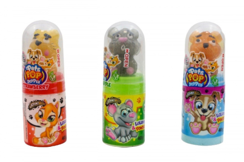 Johny Bee Pets Pop Dipper - Acadea cu Pudra in forma de animalut de companie 12 bucati x 40g [1]