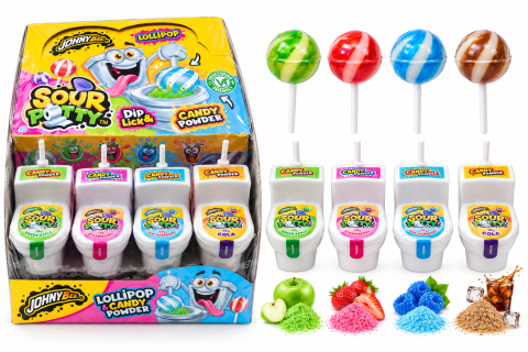 Dulciuri - JOHNY BEE - Johny Bee Sour Potty – Acadea cu Pudră Acrișoară, 4 Arome, 24 bucăți x 19 g