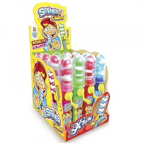 Dulciuri - Johny Bee Spiner Candy Lollipop - Acadea Spiner cu jucarie 16 bucati x 23g