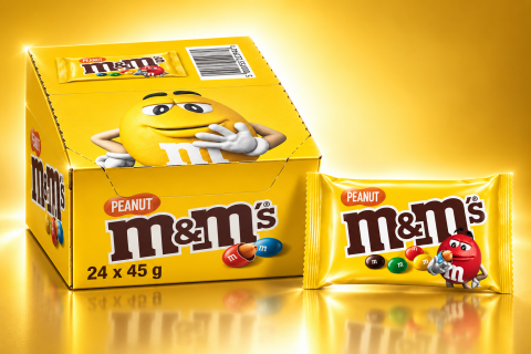 Drajeuri - M&M’s Peanut – Drajeuri de Ciocolată cu Arahide, 24 pungi x 45 g