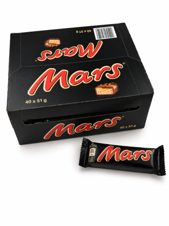 Ciocolate - Mars – Baton cu Nuga, Caramel și Ciocolată cu Lapte, 40 pachete x 51 g