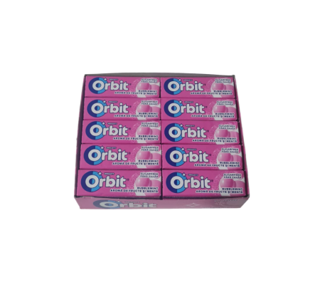 Guma de mestecat - ORBIT Bubblemint - Guma de mestecat cu aroma de fructe si menta, 30 pachete x 14 gr