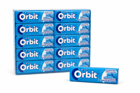 Bacanie - Orbit Peppermint - Gumă de Mestecat cu Aromă Intensă de Mentă, 30 pachete x 14 gr