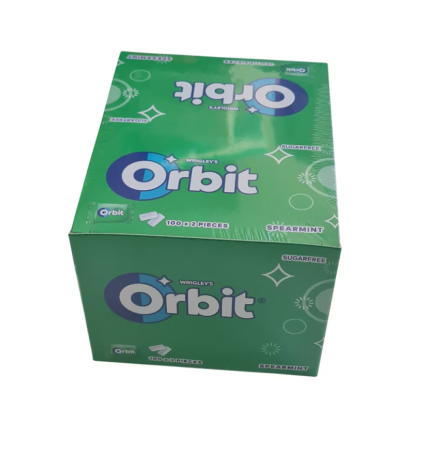 Guma de mestecat - ORBIT Spearmint Duo - Guma de mestecat mentolata, 2 pastile x 100 bucati