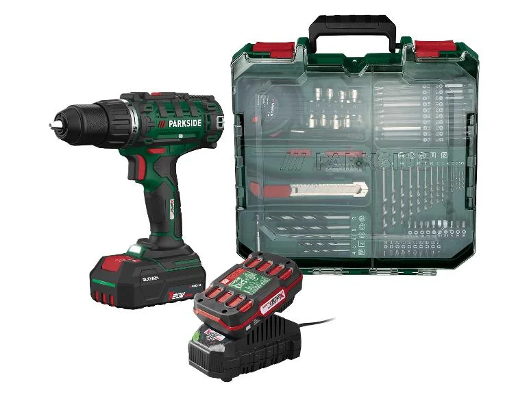 Bricolaj si Scule electrice - PARKSIDE Masina de gaurit acumulator 20 V »PABS 20-Li I9«, cu 2 acumulatori, incarcator si set accesorii