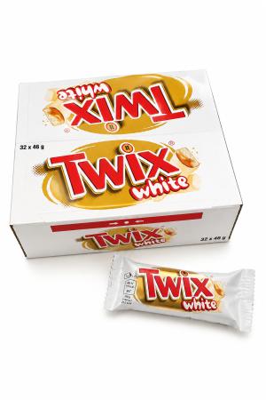 Ciocolate - Twix White – Batoane cu Biscuit, Caramel și Ciocolată Albă, 32 pachete x 46 g
