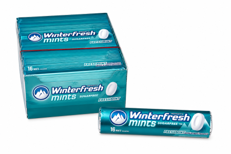 Bacanie - Winterfresh Mints Freshmint – Bomboane Mentolate Fără Zahăr cu Aromă de Mentă Proaspătă, 24 pachete x 28 g