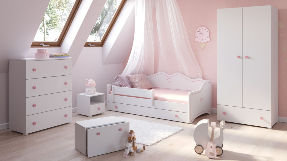 Children's wardrobe Stella - handles pink [2]