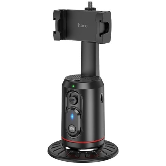 Hoco K23 - Suport tip Selfie, Face Auto-Tracking, 1200mAh, Rotativ 355°, telecomanda de control, Lotus, Negru [7]