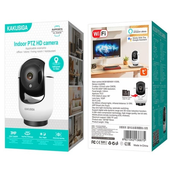 Kaku KSC-1125 - Camera IP Wi-Fi, de interior, Full HD, Nightvision InfraRed, Wi-Fi, Alb [6]