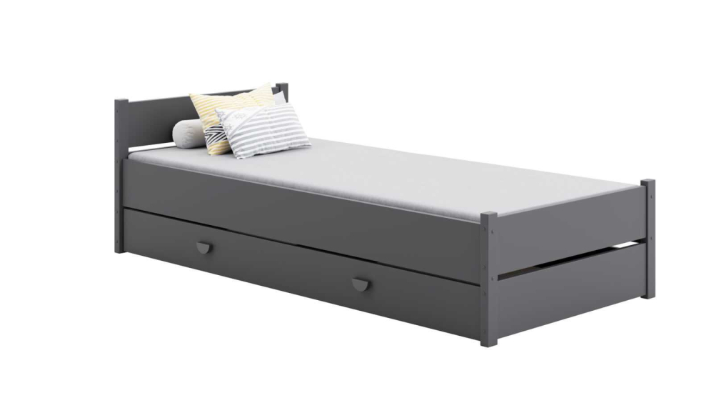 MARCEL bed 200x90 grey with drawer [1]