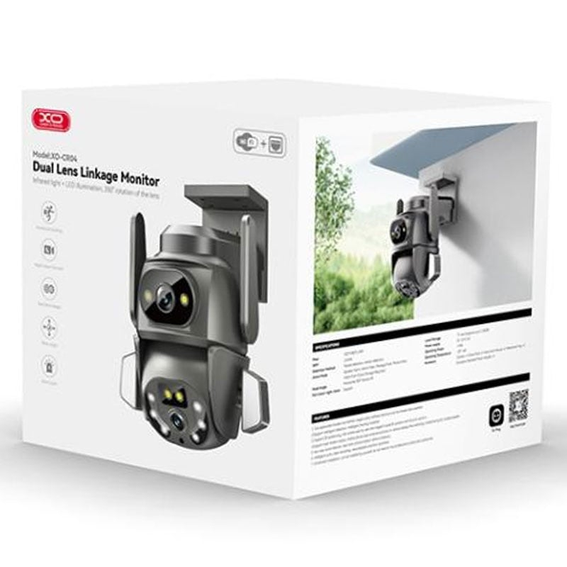 XO CR04 - Camera IP Wi-Fi, 4MP de exterior, NightVision, LED Infrarosu + Alb, Robot, Interfata Multilingva, [1]