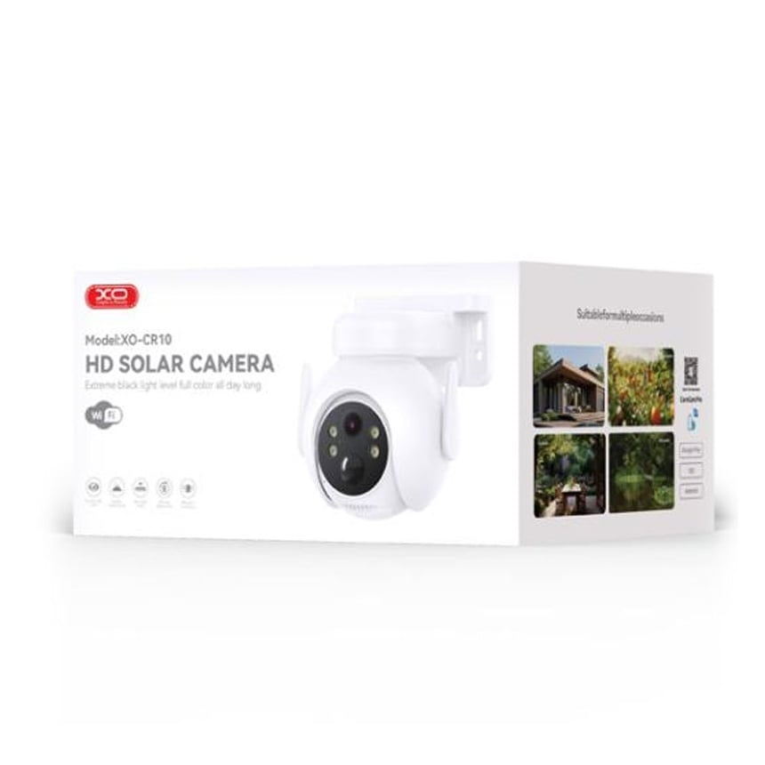 XO CR10 - Camera IP Wi-Fi Panou Solar de Exterior 3MP, NightVision, Baterie 7800mAh, Black Light, LED Alb, [2]