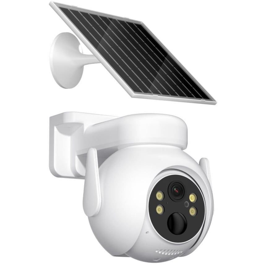 XO CR10 - Camera IP Wi-Fi Panou Solar de Exterior 3MP, NightVision, Baterie 7800mAh, Black Light, LED Alb, [1]