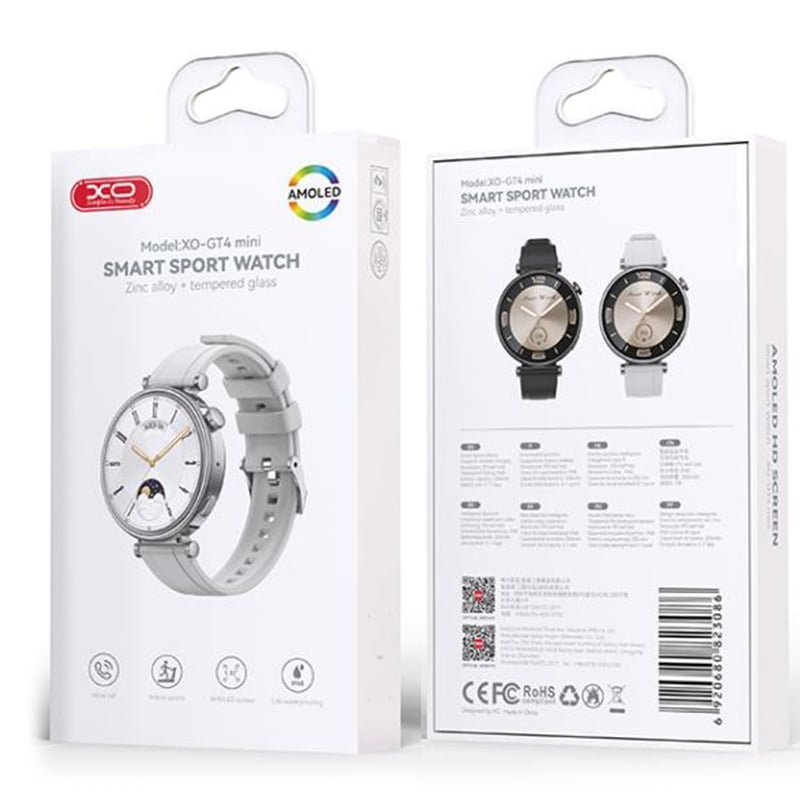 XO GT4 Mini - SmartWatch Amoled, Wireless, IP68, Funcții Multiple, Silver [2]