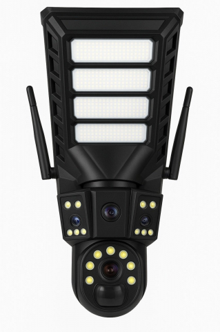 Camere Supraveghere - Camera IP 4G/LTE Panou solar, 2 lentile, night vision color, interfon, detectie AI, iluminare LED, IP66, Negru engros - Oem B94G