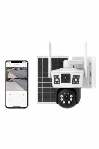 Camera IP 4G/LTE Panou solar, 3MP, Dubla Lentila, Vedere Nocturna Color, PTZ, Wi-Fi si PIR Detectie engros - Oem TD35-4G [1]