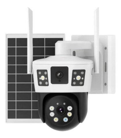 Camere Supraveghere - Camera IP 4G/LTE Panou solar, 3MP, Dubla Lentila, Vedere Nocturna Color, PTZ, Wi-Fi si PIR Detectie engros - Oem TD35-4G