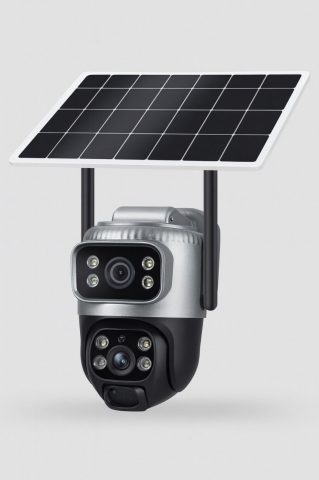 Camere Supraveghere - Camera IP 4G/LTE Panou solar, Full HD, V380 Pro, IR Night Vision, Audio Bidirectional, Suport Android/iOS, PTZ, Argintiu  - Oem VC01-4G