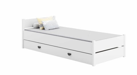 Youth bed's - MARCEL 200x90 white bed with drawer