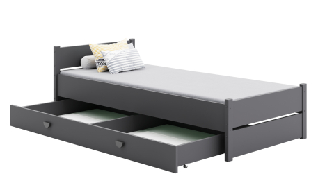 MARCEL bed 200x90 grey with drawer [1]