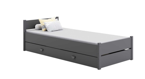 Youth bed's - MARCEL bed 200x90 grey with drawer