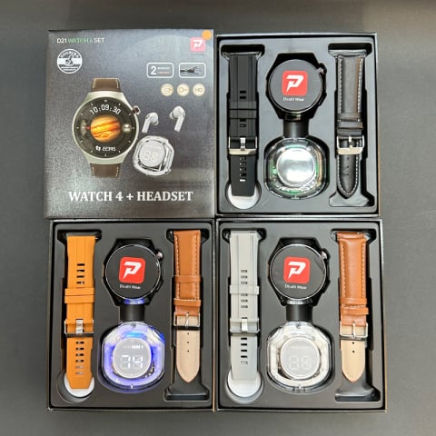 Accesorii telefoane - Smartwatch 4 set +casti bluetooth +2 curele