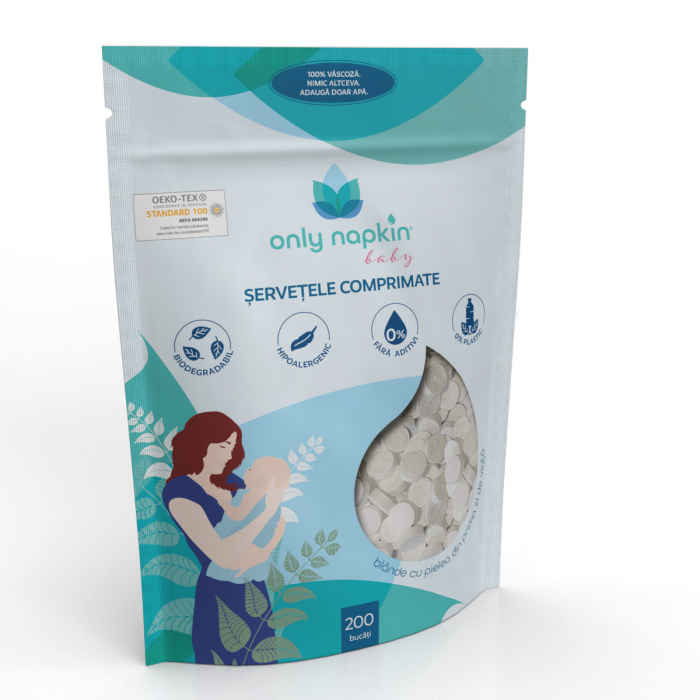 Șervețele comprimate hipoalergenice, 200 bucați, Only Napkin Baby - Only Napkin [2]