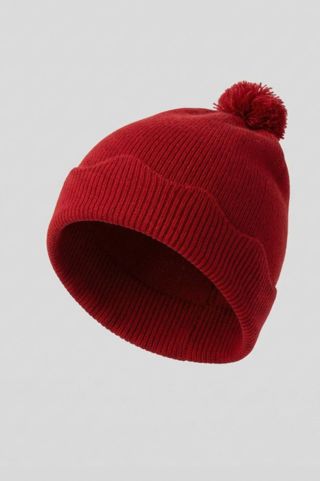 Beanie Wavey in red merino wool [7]