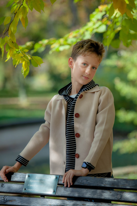 Cămașă Milo bej din lână merinos [3]