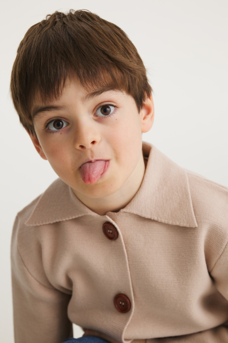 Cămașă Milo bej din lână merinos [5]