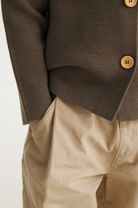 Cardigan Milo in Khaki merino wool [4]