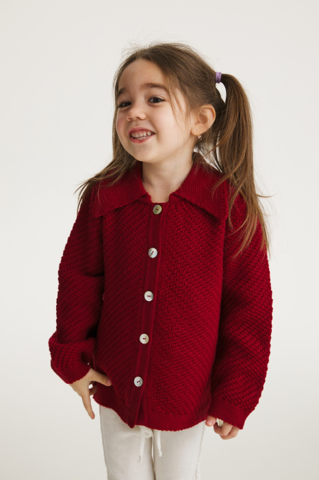 Cardigan Agy in Berry merino wool [6]