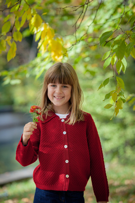 Cardigan Agy Zmeură din lână merinos [5]