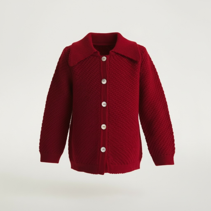 Cardigan Agy in Berry merino wool [7]